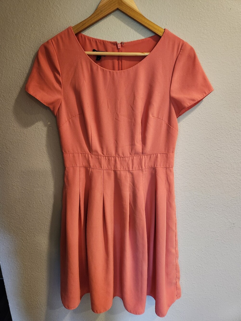 Talbots Pettite Coral Short-Sleeve Fit & Flare Dress